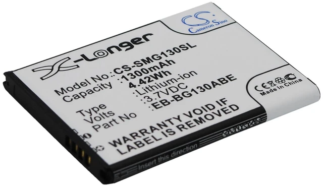 Alt view image 2 of 5 - Battery for Samsung Galaxy Young 2 SM-G130 SM-G130H EB-BG130ABE EB-BG130BBE