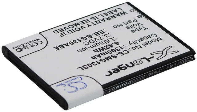 Alt view image 3 of 5 - Battery for Samsung Galaxy Young 2 SM-G130 SM-G130H EB-BG130ABE EB-BG130BBE