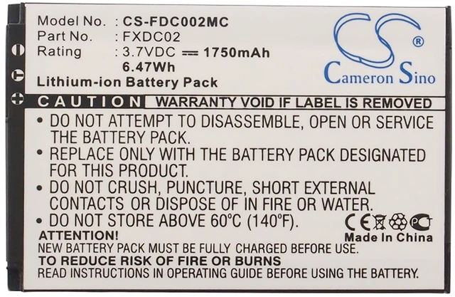Alt view image 5 of 5 - Battery for Drift Ghost S HD 72-011-00 FXDC02 Camera CS-FDC002MC 3.7v 1750mAh
