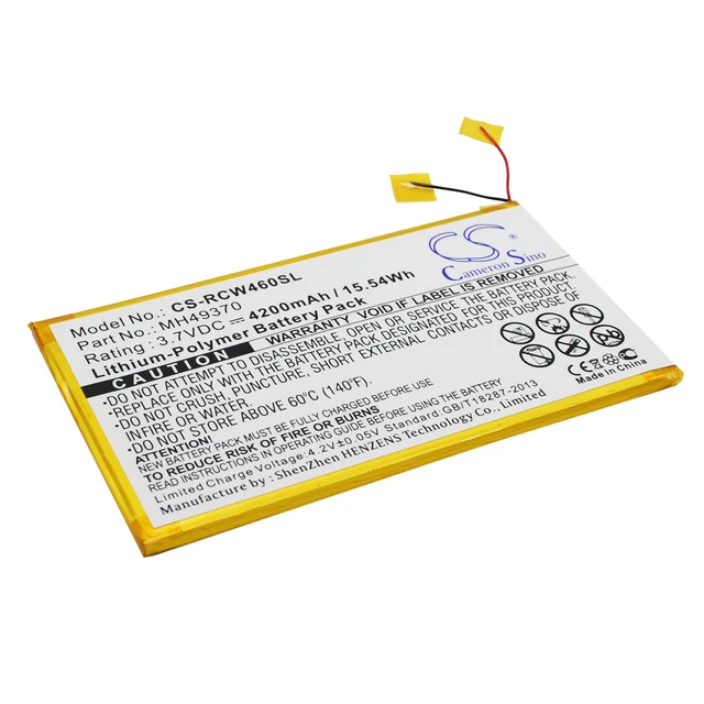 Alt view image 2 of 5 - Battery for RCA 10" RCT6203W46 MH49370 Tablet CS-RCW460SL 3.7Vv 4200mAh 15.54Wh