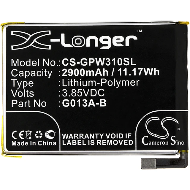 Alt view image 3 of 4 - Battery for Google 823-00073-01 G013A-B G013A G013B Pixel 3 CS-GPW310SL 3.85V