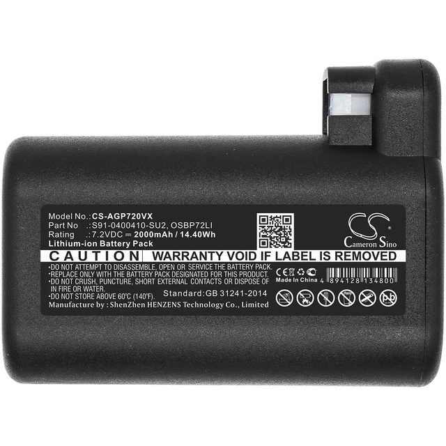 Alt view image 3 of 5 - Battery for AEG RX8 RX9 Electrolux Osiris OSBP72LI S91-0400410-SU2 OSBP72LI25
