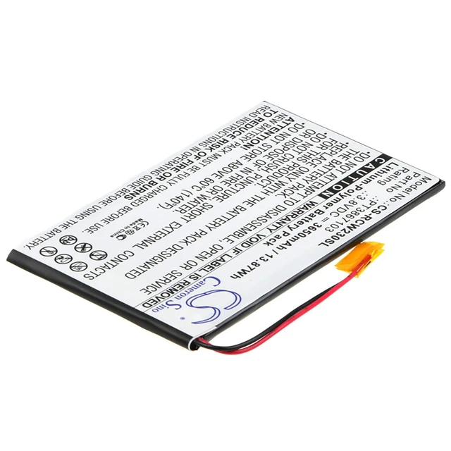 Alt view image 2 of 5 - Battery for RCA 7" RCT6272W23 PT3867103 Tablet CS-RCW230SL 3.8V 3650mAh 13.87Wh