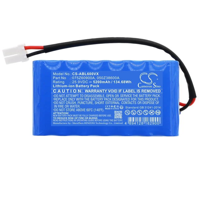 Alt view image 3 of 5 - Battery for Wiper i140 Ambrogio Twenty ZR Elite 050Z38600A 075Z60900A 050Z36600A