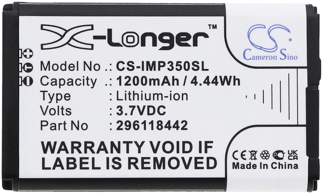 Alt view image 3 of 3 - Battery for Ingenico iMP350 01P1575A USBLU01A USBLU03A iSMP Companion 296118442