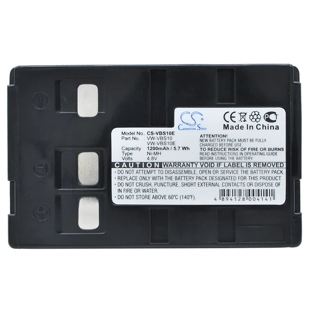 Alt view image 5 of 5 - Battery for Panasonic NV-RX1 NVA3 NV-A3 P-V211 P-V212 VBS10E VSB-0190 VW-VBS20