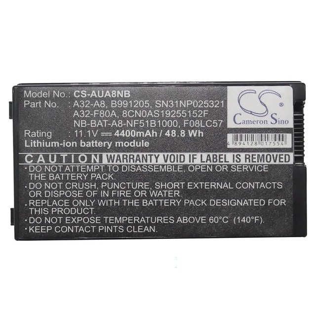 Alt view image 5 of 6 - Battery for Asus A8 F8Sn A32-A8 A32-F80 A32-F80A A32-F80H B991205 F08LC57 L3TP