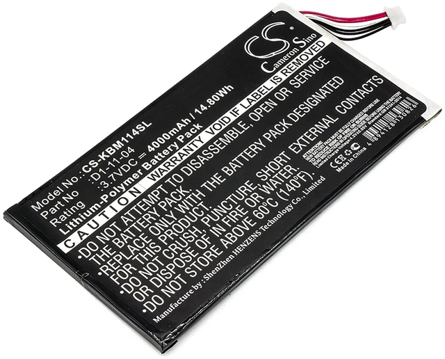 Main image of Battery for Kobo K080-KDN-B Vox D1-11-04 E-book E-reader CS-KBM114SL 4000mAh