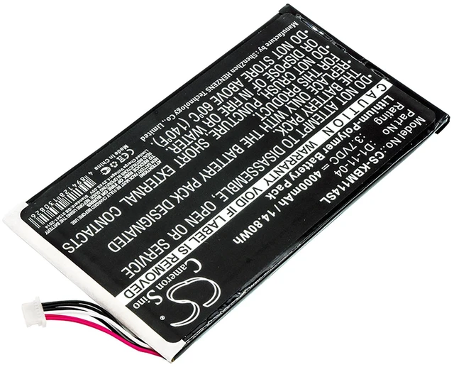 Alt view image 2 of 4 - Battery for Kobo K080-KDN-B Vox D1-11-04 E-book E-reader CS-KBM114SL 4000mAh
