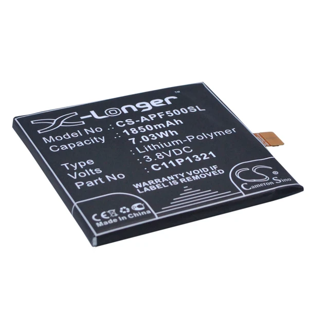 Alt view image 2 of 6 - Battery for Asus A68M PadFone E C11P1321 Mobile SmartPhone CS-APF500SL 3.8v