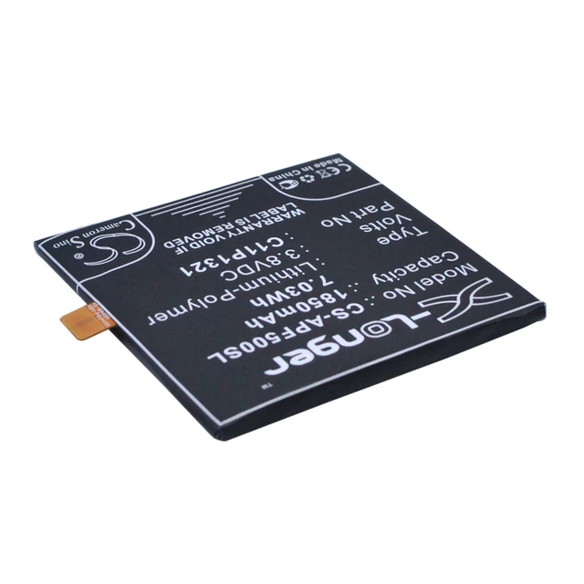 Alt view image 3 of 6 - Battery for Asus A68M PadFone E C11P1321 Mobile SmartPhone CS-APF500SL 3.8v