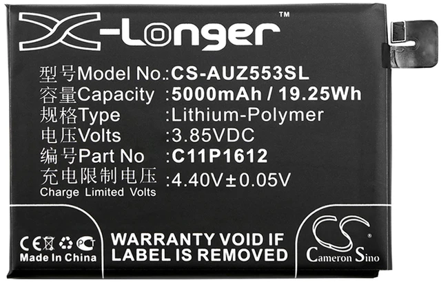 Alt view image 3 of 4 - Battery for Asus ZE553KL ZenFone 3 Zoom Dual SIM LTE Zenfone S C11P1612
