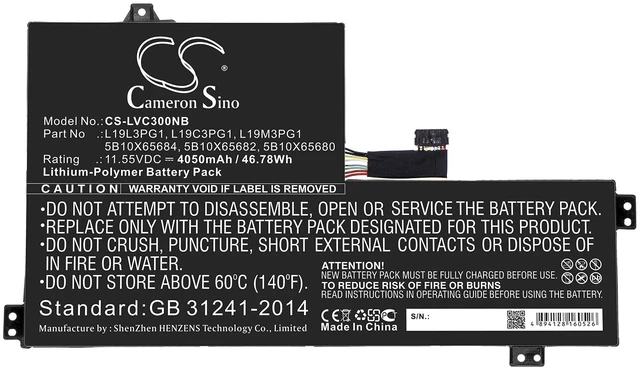 Alt view image 3 of 4 - Battery for Lenovo Chromebook 100e 300e L17M3PB0 5B10W67369 L18D3PG1 L17L3PB0