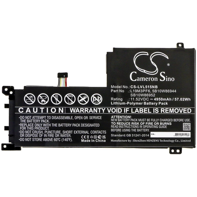 Alt view image 3 of 5 - Battery for Lenovo IdeaPad 5-15IIL05 81YK0038MX 5B10W86944 L19M3PF6 SB10W86952