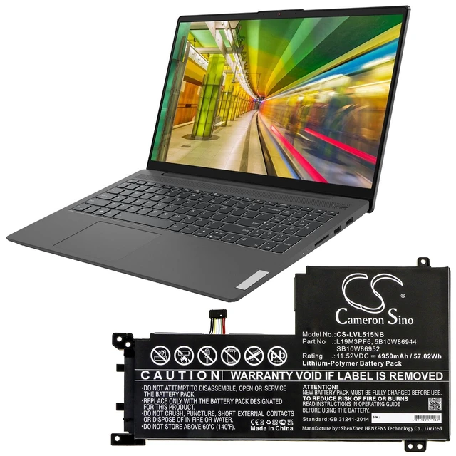 Alt view image 5 of 5 - Battery for Lenovo IdeaPad 5-15IIL05 81YK0038MX 5B10W86944 L19M3PF6 SB10W86952