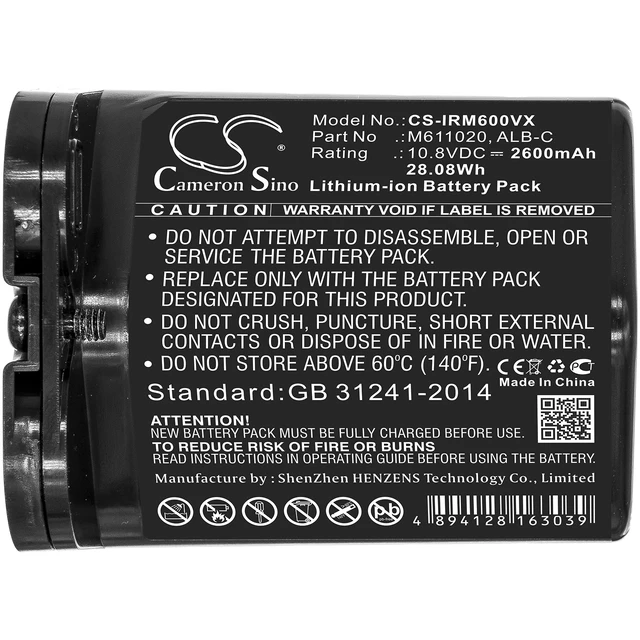 Alt view image 3 of 7 - Battery for iRobot Braava Jet M6 ALB-C M611020 Vacuum CS-IRM600VX 10.8v 2600mAh