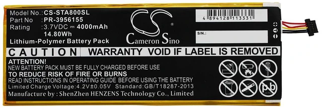 Alt view image 5 of 6 - Battery for INSIGNIA Flex 8 inch NS-15AT08 PR-3956155 Tablet CS-STA800SL 4000mAh