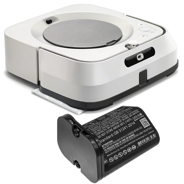Alt view image 5 of 7 - Battery for iRobot Braava Jet M6 ALB-C M611020 Vacuum CS-IRM600VX 10.8v 2600mAh