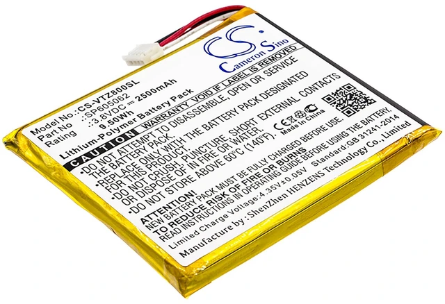 Main image of Battery for VTech 80-169500 KidiBuzz SP605062 Tablet CS-VTZ800SL 3.8v 2500mAh
