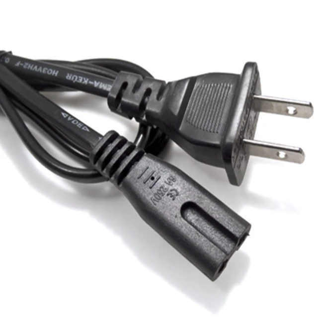 Alt view image 3 of 3 - 10 pack of 5' ft AC Power Cord 2 Two Prong Extension Cable for Xbox Playstation 2 PS2 Sega LCD Monitor