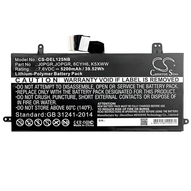 Alt view image 3 of 4 - Battery for DELL Latitude 12 5285 2-in-1 5290 N003L7390-C-D1606FTCN 51KD7 J0PGR