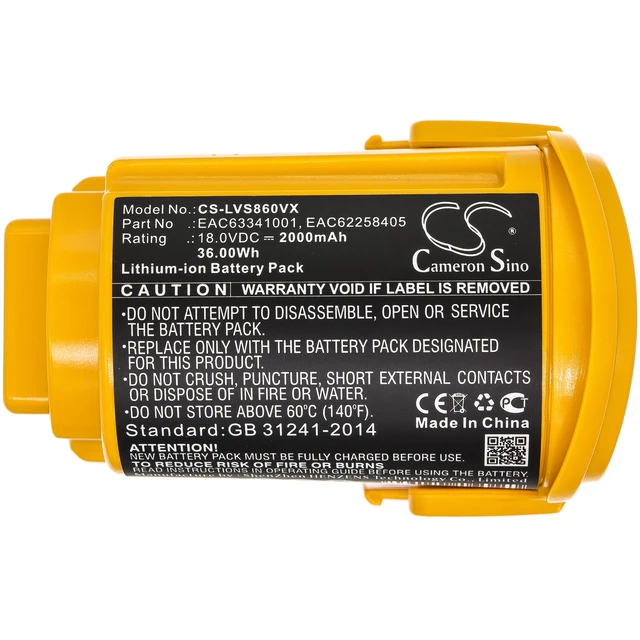 Alt view image 3 of 4 - Battery for LG VS8400SCW VS8404SCW VSF8403SCWB VHB511BDB EAC62258401 EAC62258405