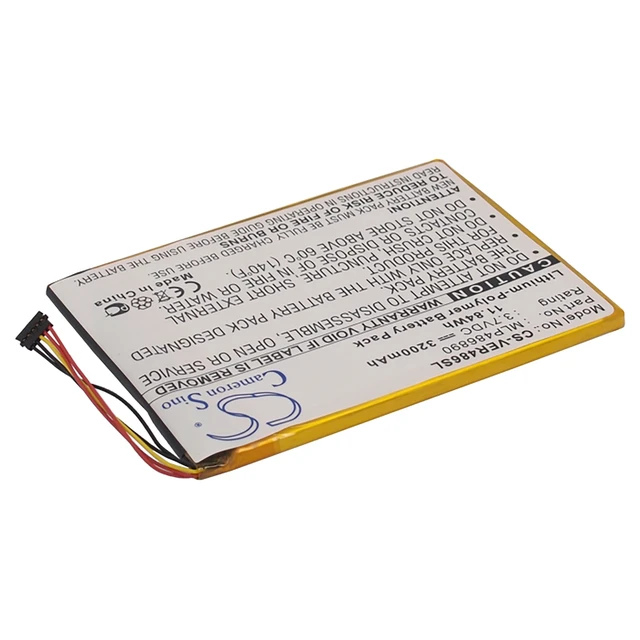 Alt view image 2 of 6 - Battery for ViewSonic Zoompad MLP486890 Tablet CS-VER486SL 3.7v 3200mAh 11.84Wh
