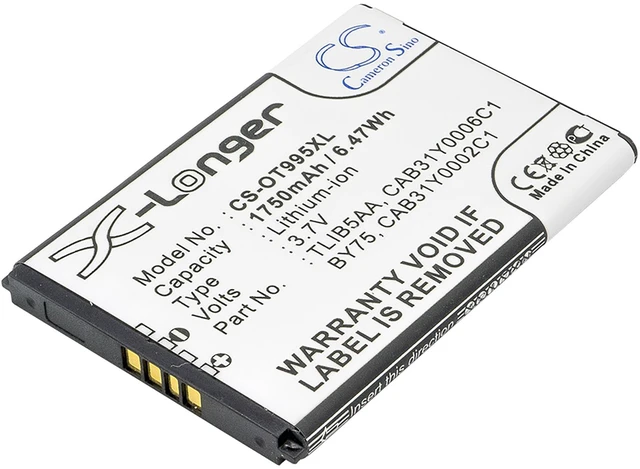 Main image of Battery for Alcatel BY75 CAB150000SC1 CAB31Y0002C1 CAB31Y0006C1 TLiB5AA TLiB5AD