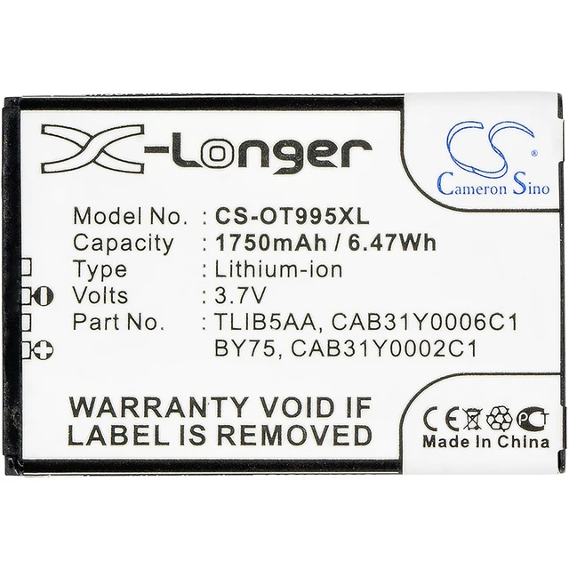 Alt view image 5 of 5 - Battery for Alcatel BY75 CAB150000SC1 CAB31Y0002C1 CAB31Y0006C1 TLiB5AA TLiB5AD