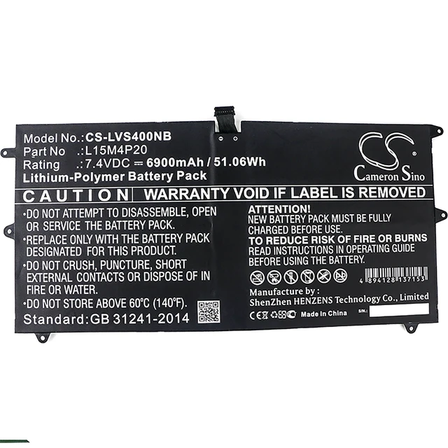 Alt view image 3 of 4 - Battery for Lenovo Yoga 4S 900S 12ISK 5B10J50660 5B10J50662 5B10J66116 L15M4P20