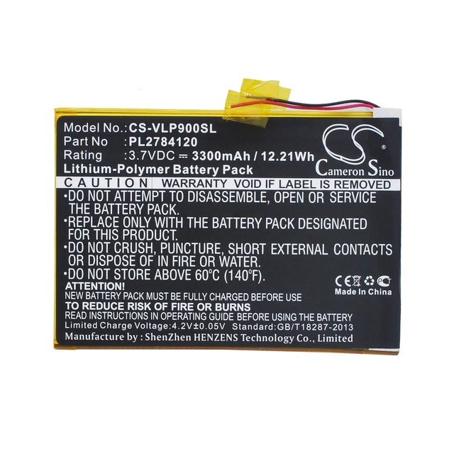 Alt view image 5 of 5 - Battery for Visual Land ME-9Q Prestige Elite 9Q 9" PL2784120 Tablet CS-VLP900SL