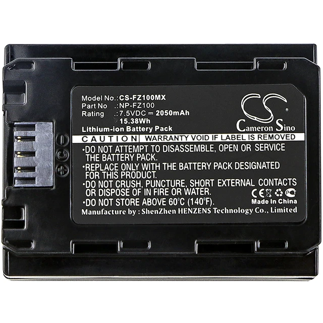 Alt view image 3 of 3 - Battery for Sony A7 Mark 3 A7R Alpha a7 III a7R A9 ILCE-7M3 ILCE-7RM3 NP-FZ100