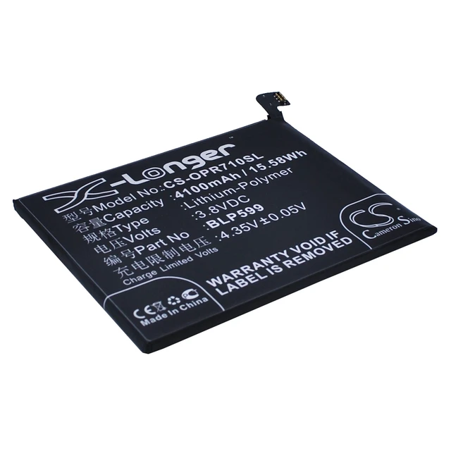 Alt view image 2 of 6 - Battery for OPPO R7 Plus BLP599 Mobile SmartPhone CS-OPR710SL 3.8v 4100mAh