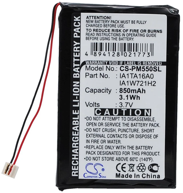 Alt view image 5 of 6 - Battery for Palm M550 Tungsten T1 T3 Zire 31 71 72s GA1W918A2 IA1TA16A0 850mAh
