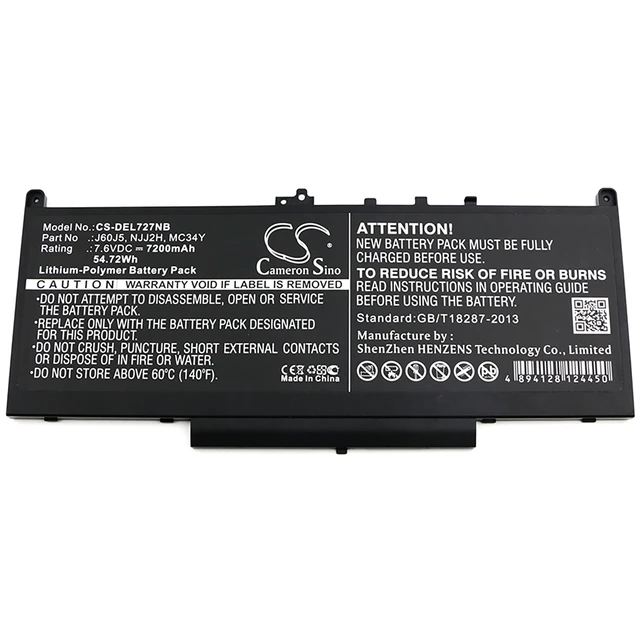 Alt view image 3 of 3 - Battery for DELL Latitude 12 E7270 14 E7470 MC34Y 0MC34Y J60J5 451-BBSY 242WD