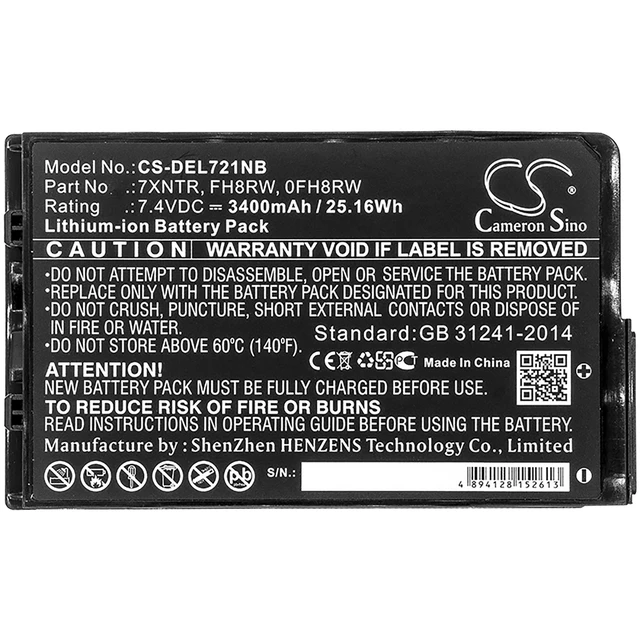 Alt view image 5 of 5 - Battery for DELL Latitude 12 7202 7212 0FH8RW 451-BCDH 7XNTR FH8RW J7HTX J82G5