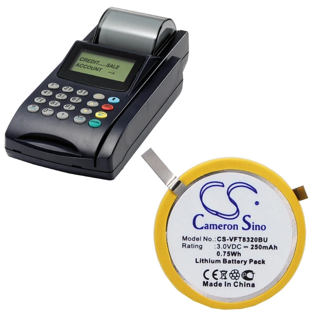 Alt view image 6 of 6 - CMOS Battery for VeriFone NURIT 8320 CS-VFT8320BU 3.0v 250mAh 0.75Wh Lithium