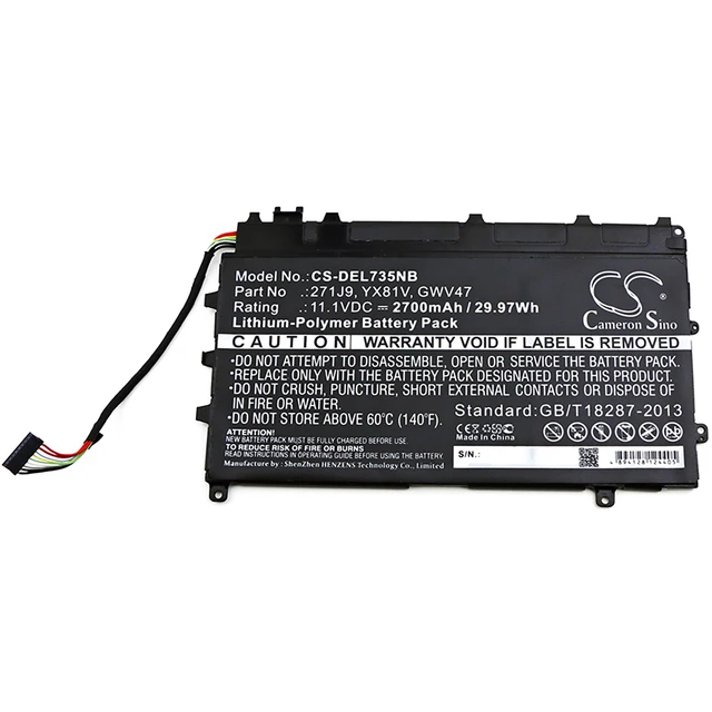 Alt view image 3 of 4 - Battery for DELL Latitude 13 7000 7350 0271J9 271J9 3WKT0 GWV47 YX81V MN791