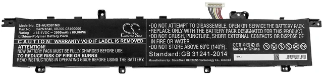 Alt view image 3 of 5 - Battery for Asus UX581 UX581GV ZenBook Duo Pro H2004T 0B200-03490000 C42N1846