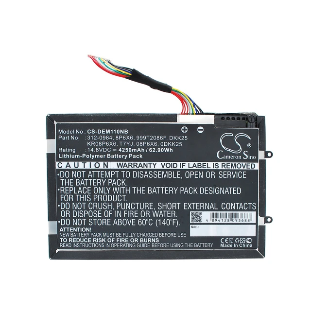 Alt view image 5 of 6 - Battery for DELL Alienware M11x M14x P06T P18G 8P6X6 08P6X6 PT6V8 DKK25 312-0984