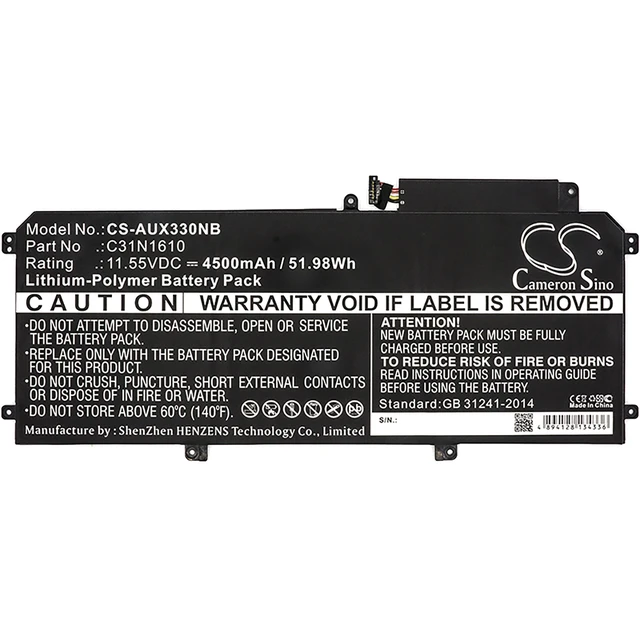 Alt view image 3 of 4 - Battery for Asus Zenbook UX330 UX330C UX330CA UX330CAK 0B200-02090100 C31N1610