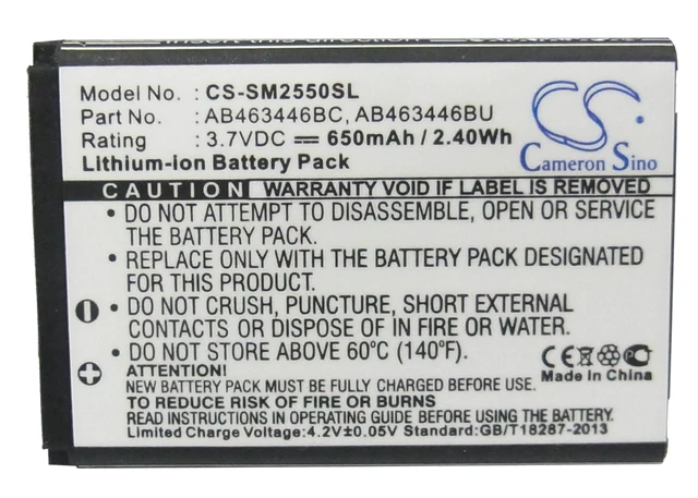 Alt view image 5 of 5 - Battery for Samsung AB463446BC AB463446BU Champ GT-C3520 GT-C3300 GT-C3300K
