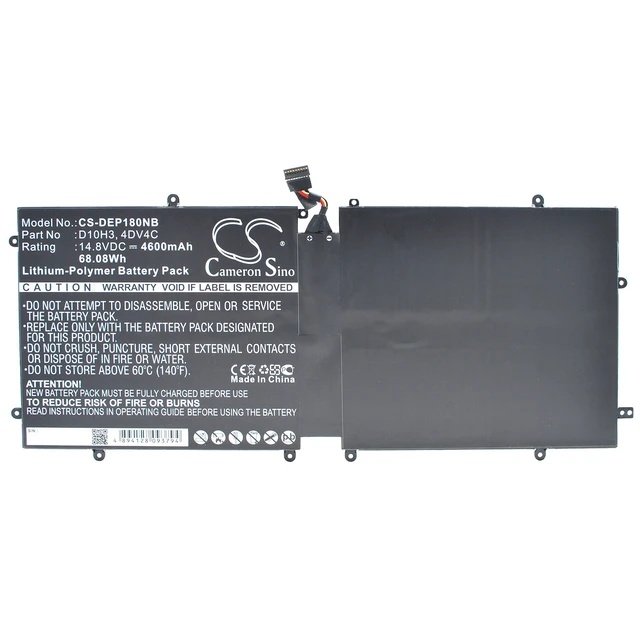 Alt view image 5 of 6 - Battery for Dell XPS 18 1810 1820 Tablet 04DV4C 063FK6 0D10H3 4DV4C 63FK6 D10H3