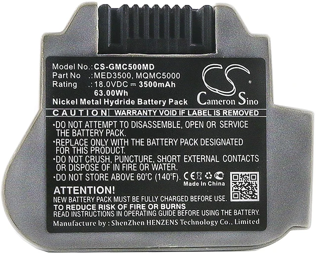 Alt view image 3 of 3 - Battery for GE MAC 6905-R 900770-001 AS30200 MED0118 MED3500 MQMC5000 OM0033