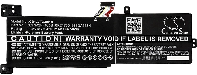 Alt view image 3 of 4 - Battery for Lenovo IdeaPad 330 330G 5B10Q62138 5B10Q62139 L17L2PF0 L17M2PF0