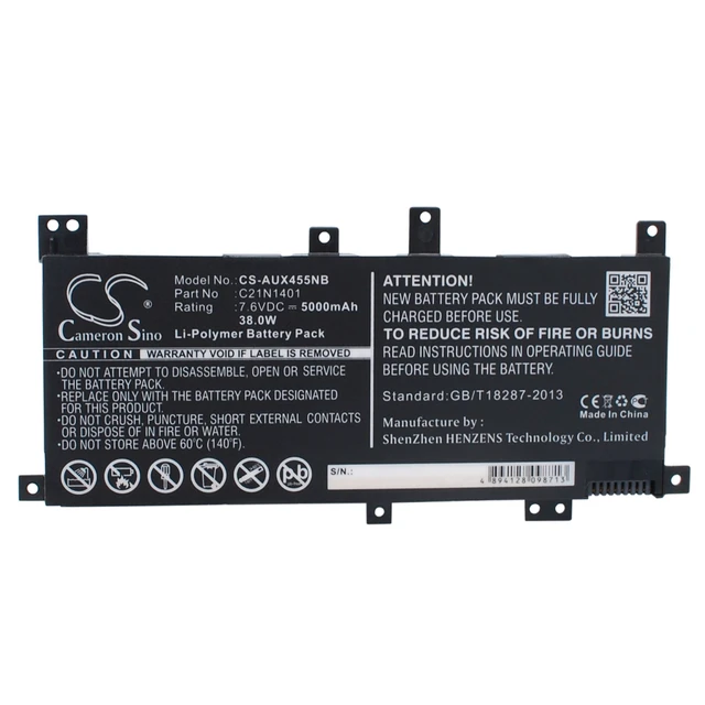 Main image of Battery for Asus A455LA F455LD C21IN401 C21INI401 C21N1401 C21N1409 PP21AT149Q-1