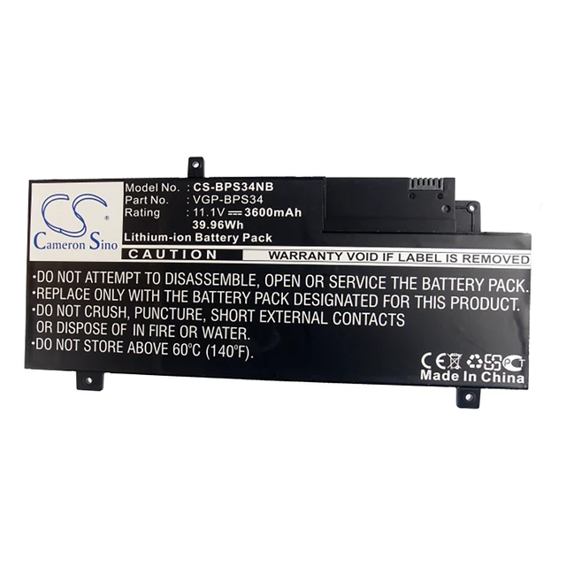 Alt view image 5 of 5 - Battery for Sony VAIO CA47 CA46 Tap 21 F15A16 SVF15A18CXB VGP-BPL34 VGP-BPS34