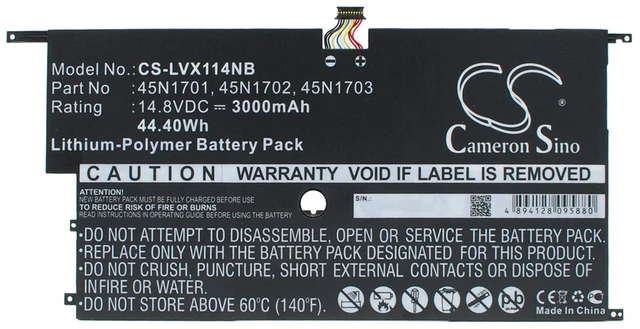 Main image of Battery for Lenovo 20A7 20A8 Carbon X1 00HW002 00HW003 45N1701 45N1703 45N1700