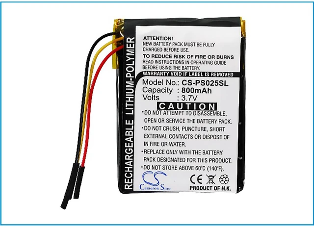 Alt view image 5 of 5 - Battery for Philips GoGear SA6015 SA6025 SA6025/37 SA6025/97 CS-PS025SL 800mAh