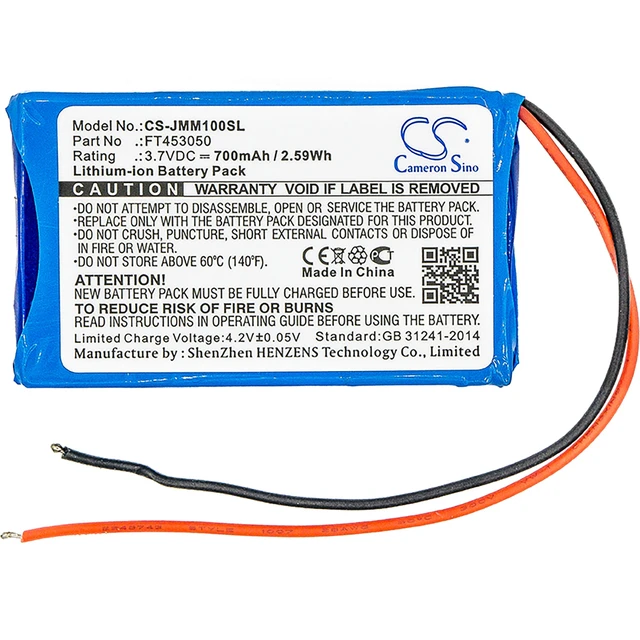 Alt view image 3 of 5 - Battery for JBL Clip+ Micro Wireless 2013 FT453050 P453048D Speaker CS-JMM100SL